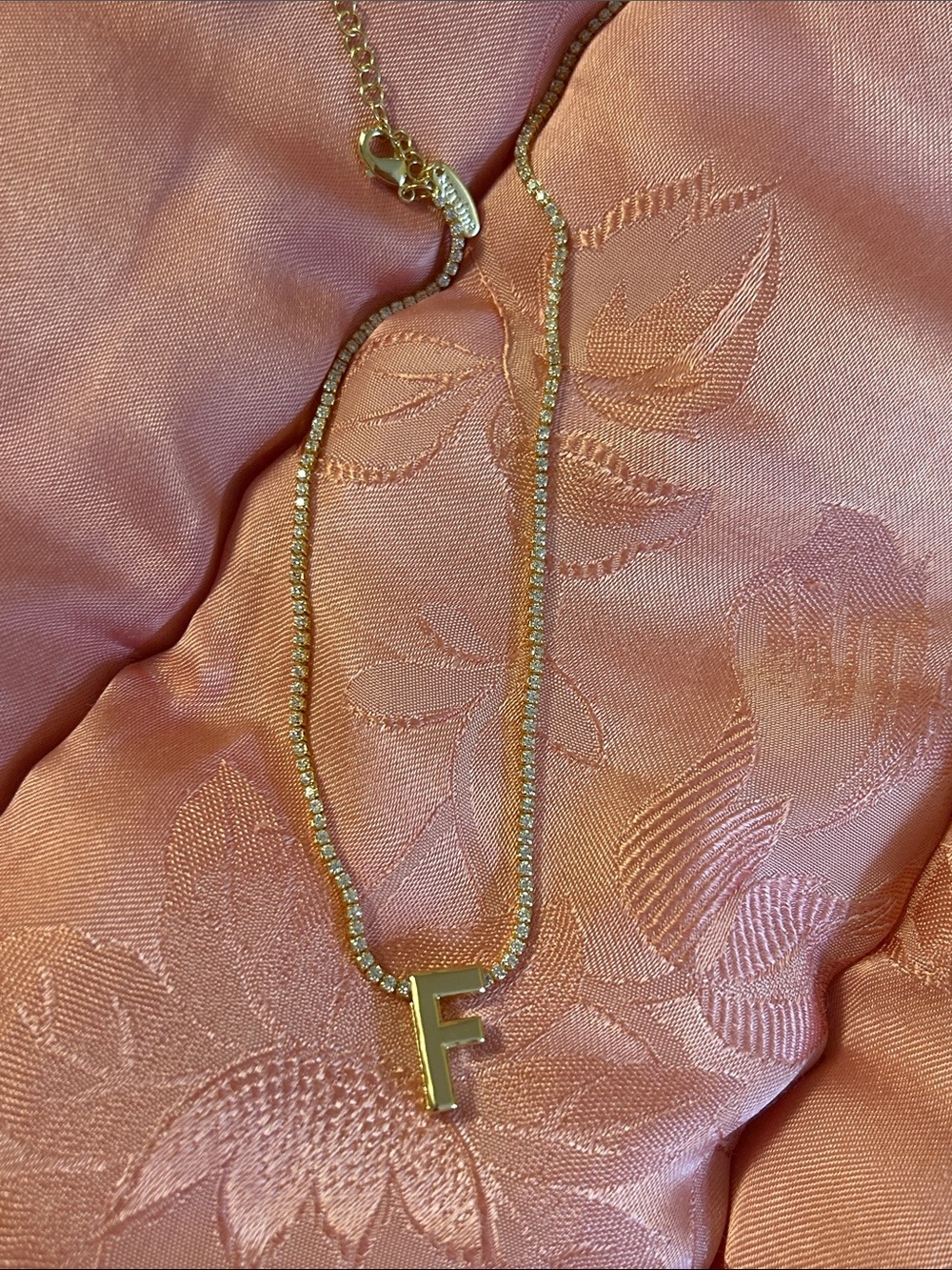Anthropologie Gold clad 'F' Initial Pendant Necklace